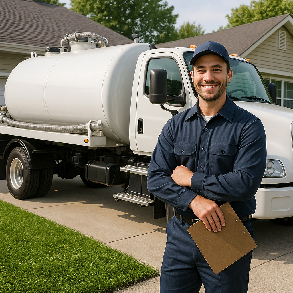 Professional septic service technician ready to help in Marietta