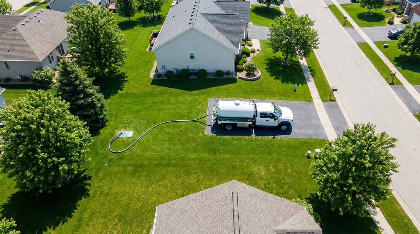 Septic service completed with yard fully restored in Marietta